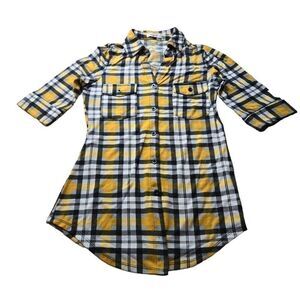 Paper Tee Fall plaid Woman buttondown shirt  S